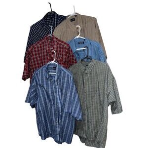 Puritan Lot of 6 Men's Short Sleeve Button Down Shirts size 2XL